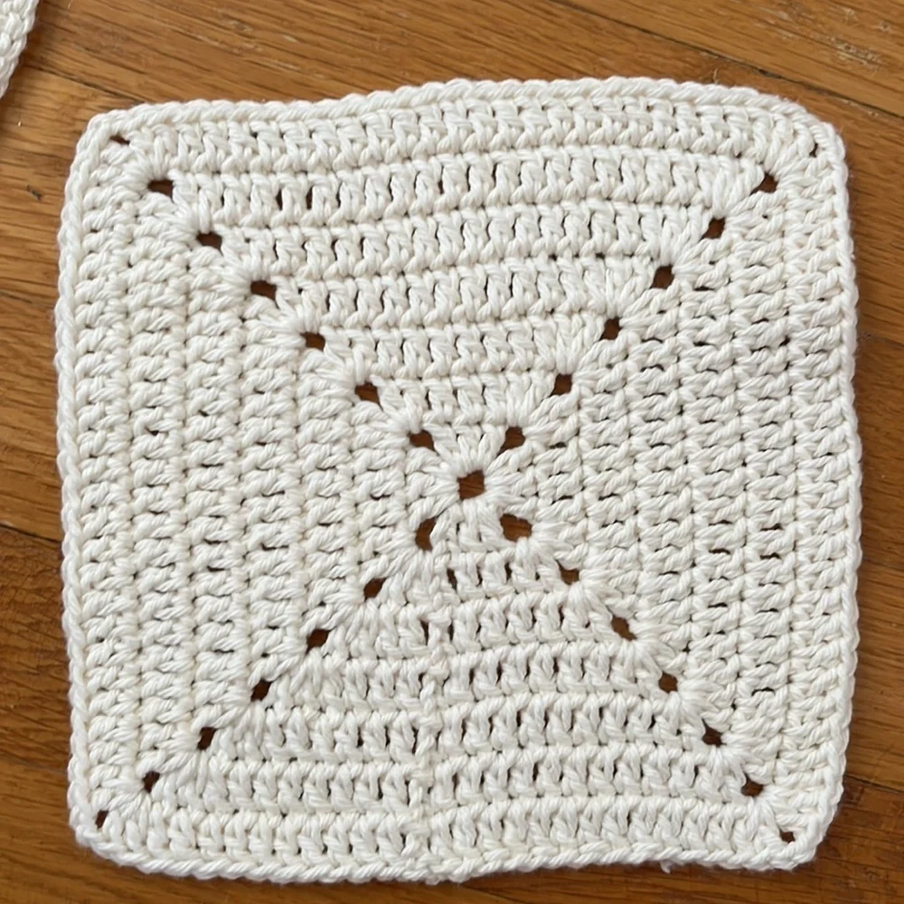 Set of 2 Handmade Crochet Ivory / Cream pot holders / doilies vintage
